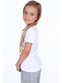 Tricou fete cu petice, alb NDZ8112 - Magazin online - Boutique